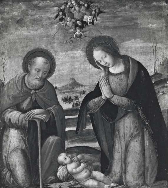 A. C. Cooper — Maestro di Marradi - sec. XV - Madonna in adorazione del Bambino con san Giuseppe — insieme